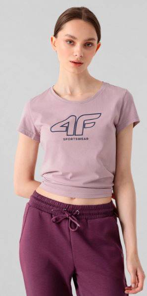 T-shirt damski 4F TSD015 bawełniany fiolet 