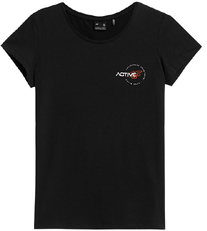 T-shirt damski 4F TSD019 bawełniany czarny 